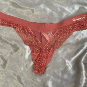 New XL Victoria's Secret Lace Trim Panty - Coral